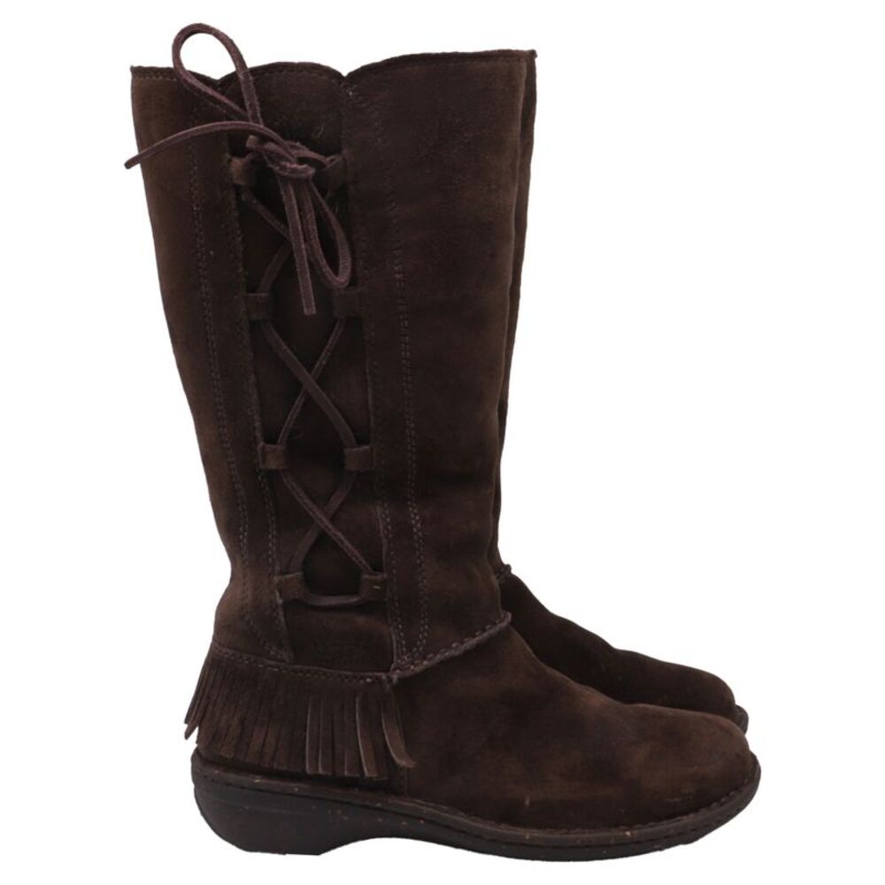UGG Desoto Tall Fringed Boots in Brown Suede